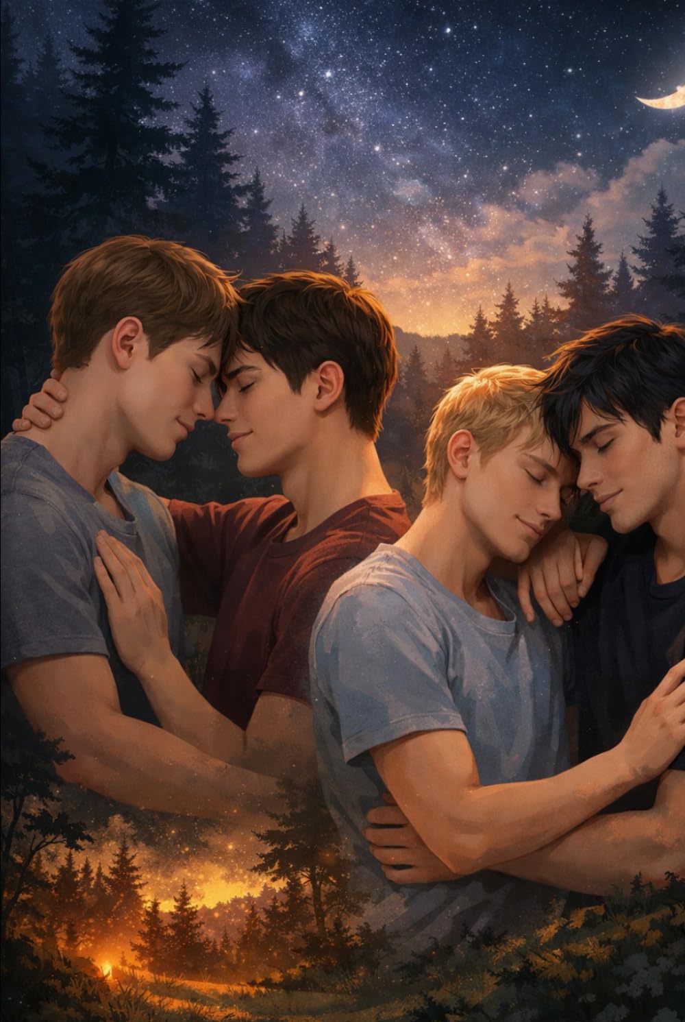 Vier Herzen, ein Geheimnis: Vier Freunde, Freundschaft, Liebe und Erwachen der Gefühle