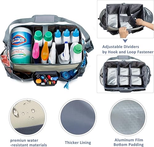 Miniatura 2 de Organizador Grande de Suministros de Limpieza - Organizador de Caddy de Limpieza con Asas y Correa para el Hombro - Bolsas de Limpieza para