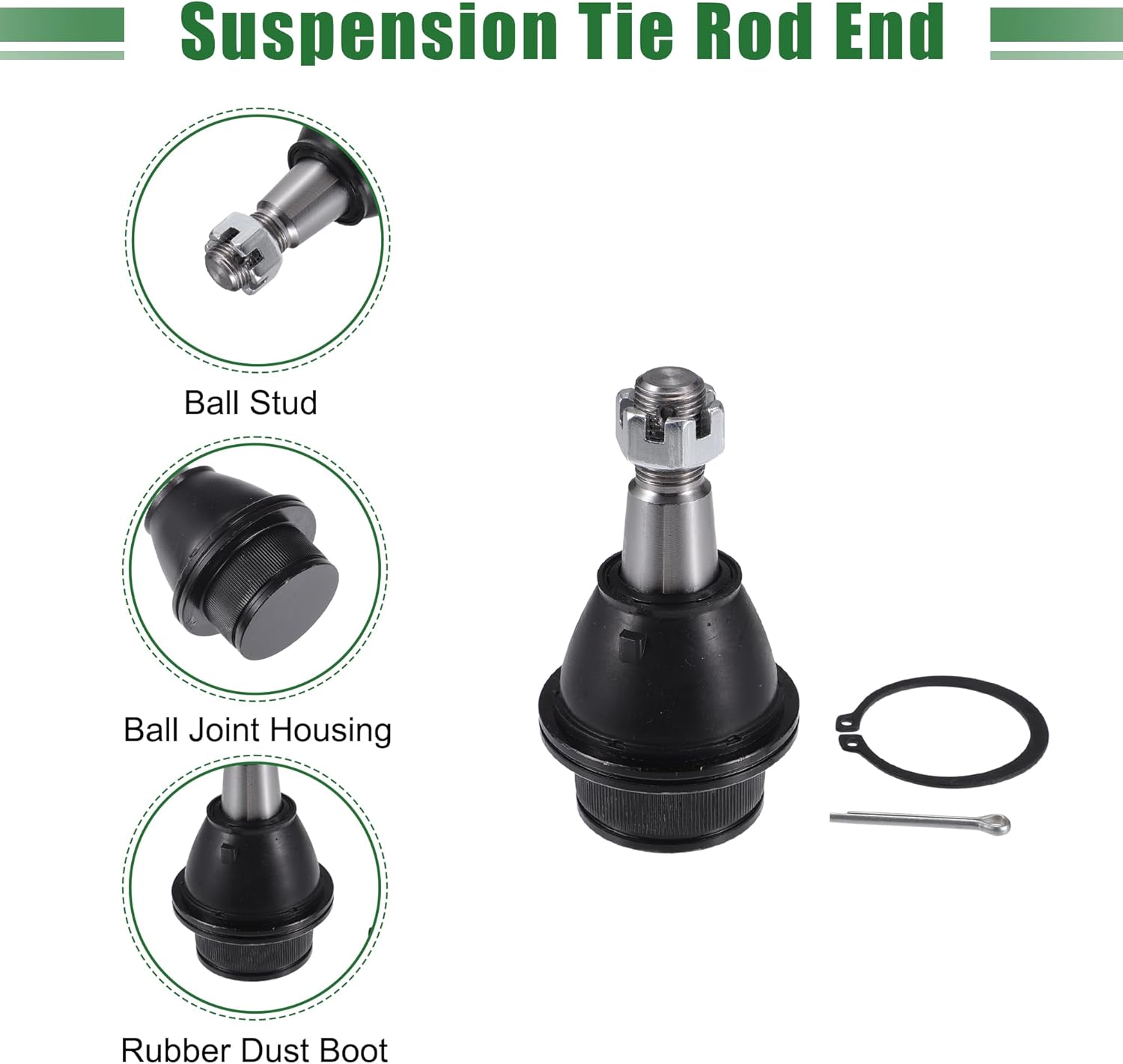 X AUTOHAUX 8pcs Front Suspension Kit Inner Outer Tie Rod End Front Sway Bar Link Lower Ball Joint for Cadillac Escalade for Cadillac Escalade ESV No.K6541/K700432/EV800084/ES800223