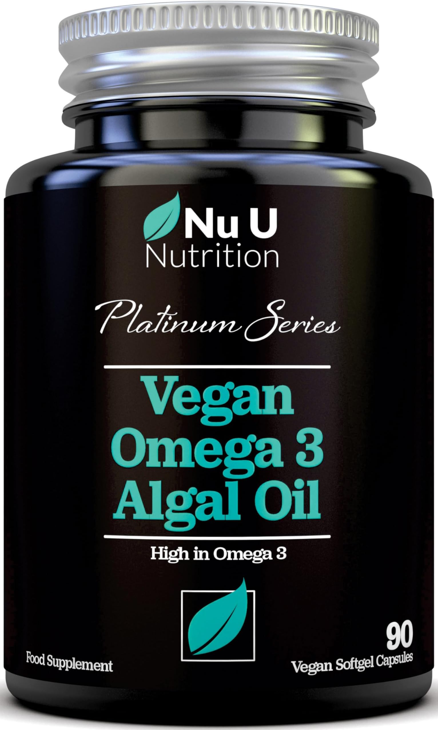 – Vegan Omega 3 Algae Oil 1300mg - 520mg DHA per Serving - 90 Vegan Softgel Capsules with Vitamin E - High Strength DHA from Marine Algae Oil - Plant Based Omega 3