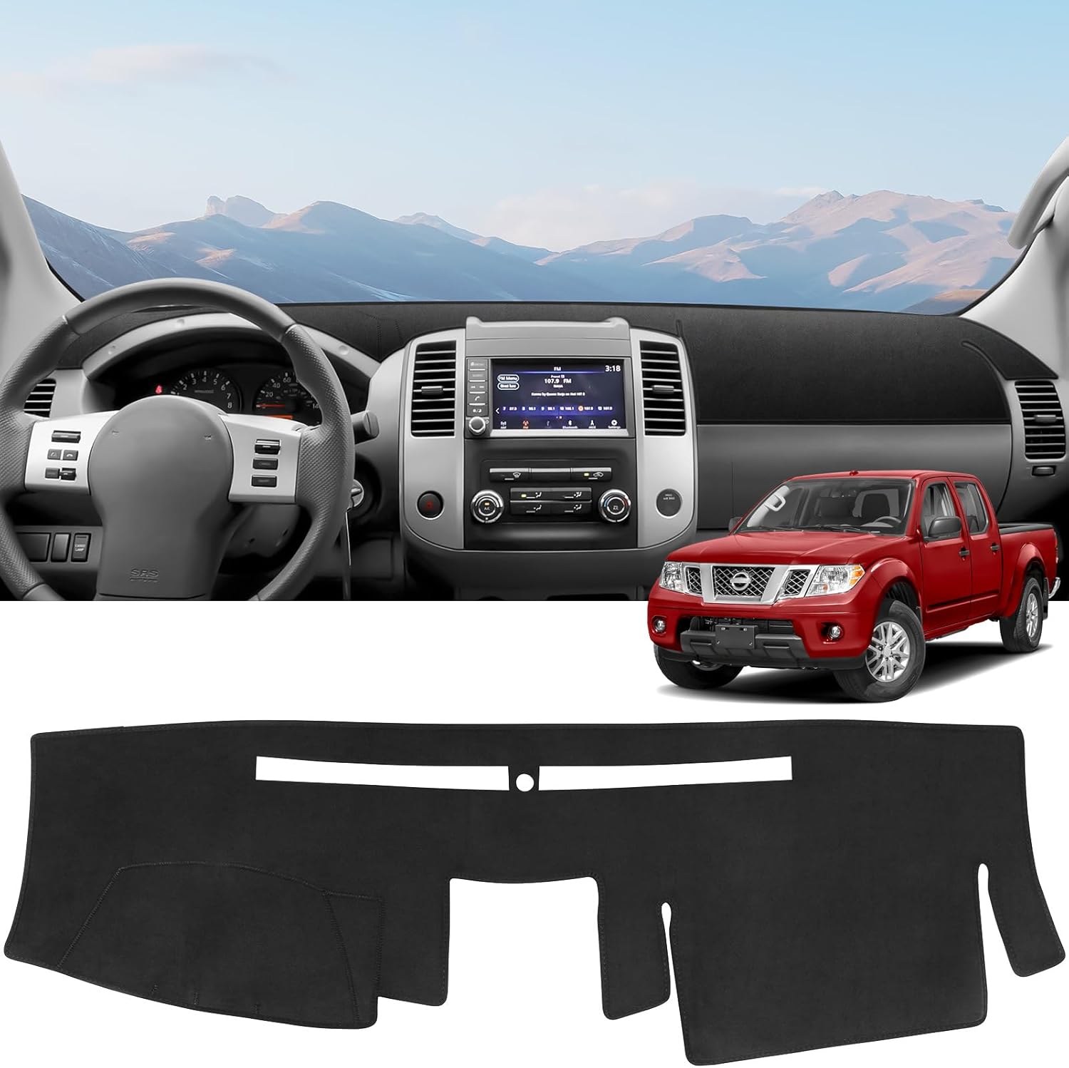 ZZEQYG Dash Cover for Nissan Frontier 2005-2021/Pathfinder 2005-2012/ Xterra 2005-2015,Suzuki Equator 2009-2012 Accessories Flannel Dashboard Cover Dash Mat Sunshield Pad 2005-2021 Frontier