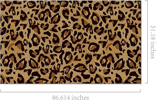 Miniatura 3 de Mantel digital con estampado de leopardo y piel de animal, paquete de 2 manteles de plástico con estampado de leopardo de 54 x 87 pulgadas, mantel