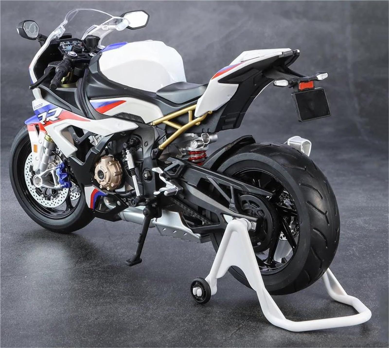 Modello di Giocattolo Modellino di Motocicletta in Lega Pressofusa 1:9, Giocattolo Illuminabile, Volante, Veicoli per BMW S1000RR S 1000RR S1000 RR(White)