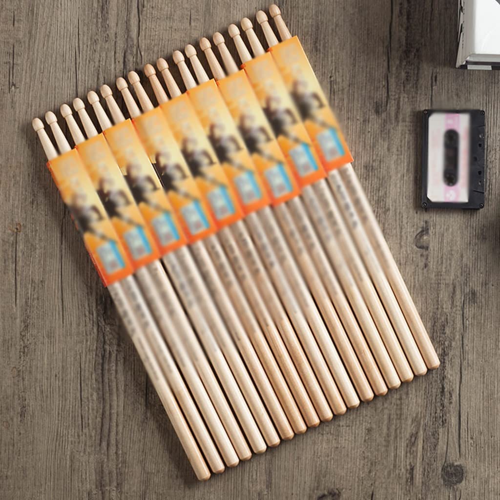 Trommelstöcke 1-3 Paare, Rhythmusübungen Für Jungen Und Mädchen 5A White Jade Wood Drumsticks, Mit Einer Tropfenförmigen Spitze, Zubehör Für Schlagzeuginstrumente