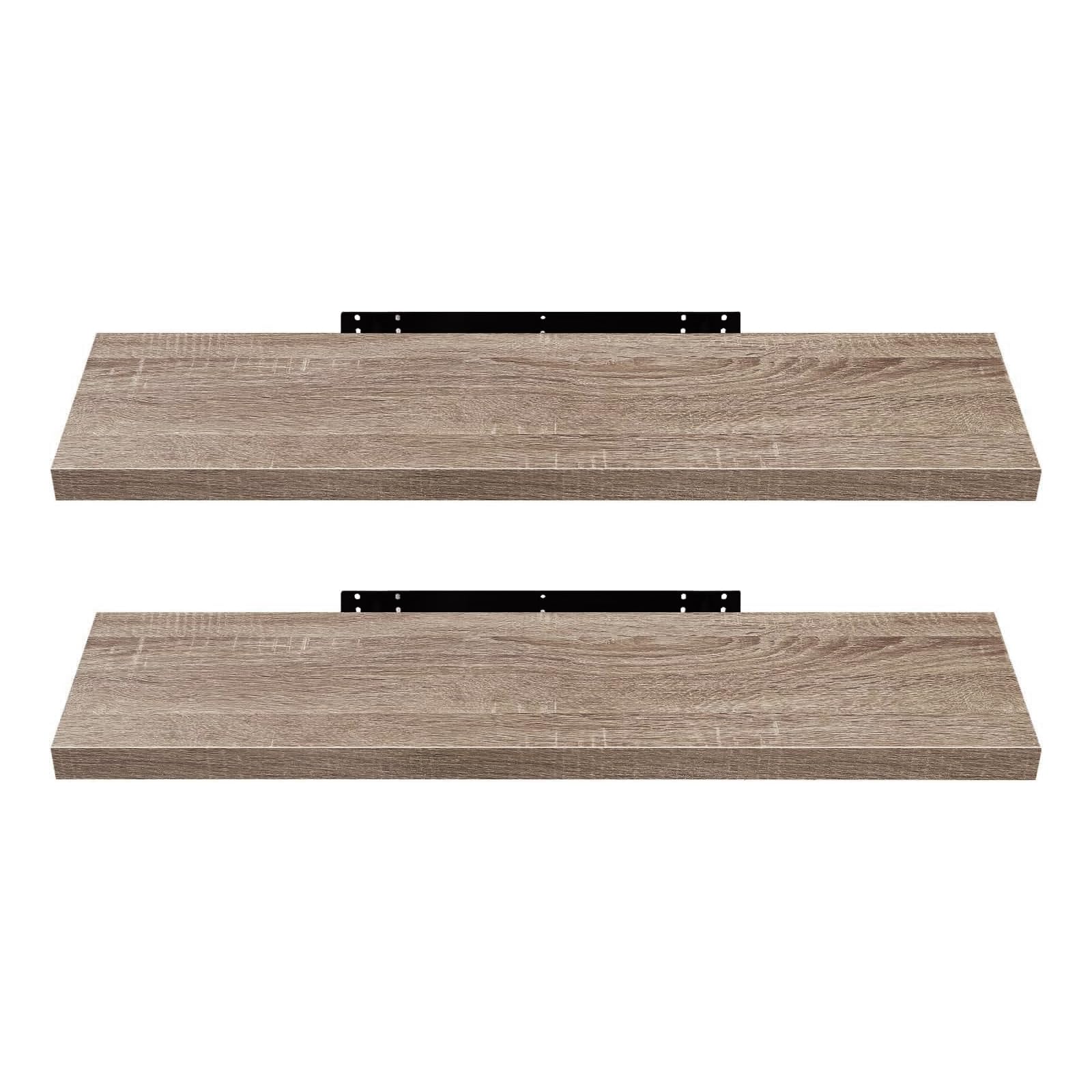 EUGAD Étagère Murale Lot de 2 étagères tablettes Style Moderne en Bois,100x22,9x3,8cm Chêne Jaune 0118QJ-2