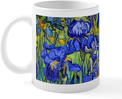 Miniatura 2 de CafePress Van Gogh Irises 1889 - Taza de café de cerámica (11.0 fl oz)