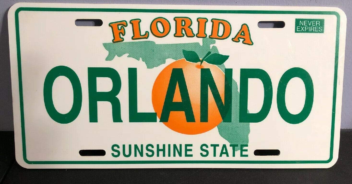 Biopracess New Sign florida license plate ¡°orlando¡± sunshine state never expires 6x12 inches License Plate Sign