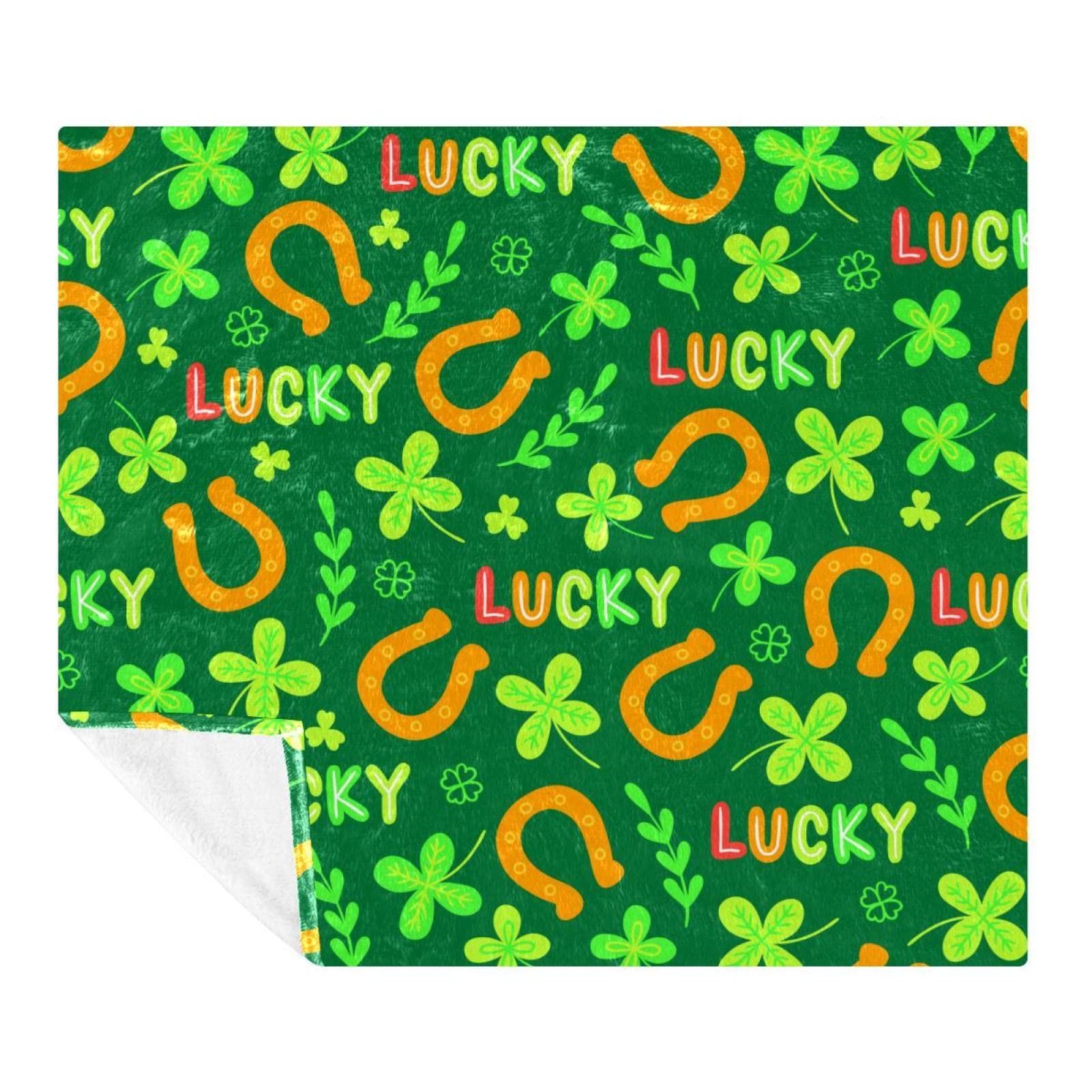 Couverture douce Lucky Clovers contre le froid de l'hiver, plaid léger et chaud pour lit
