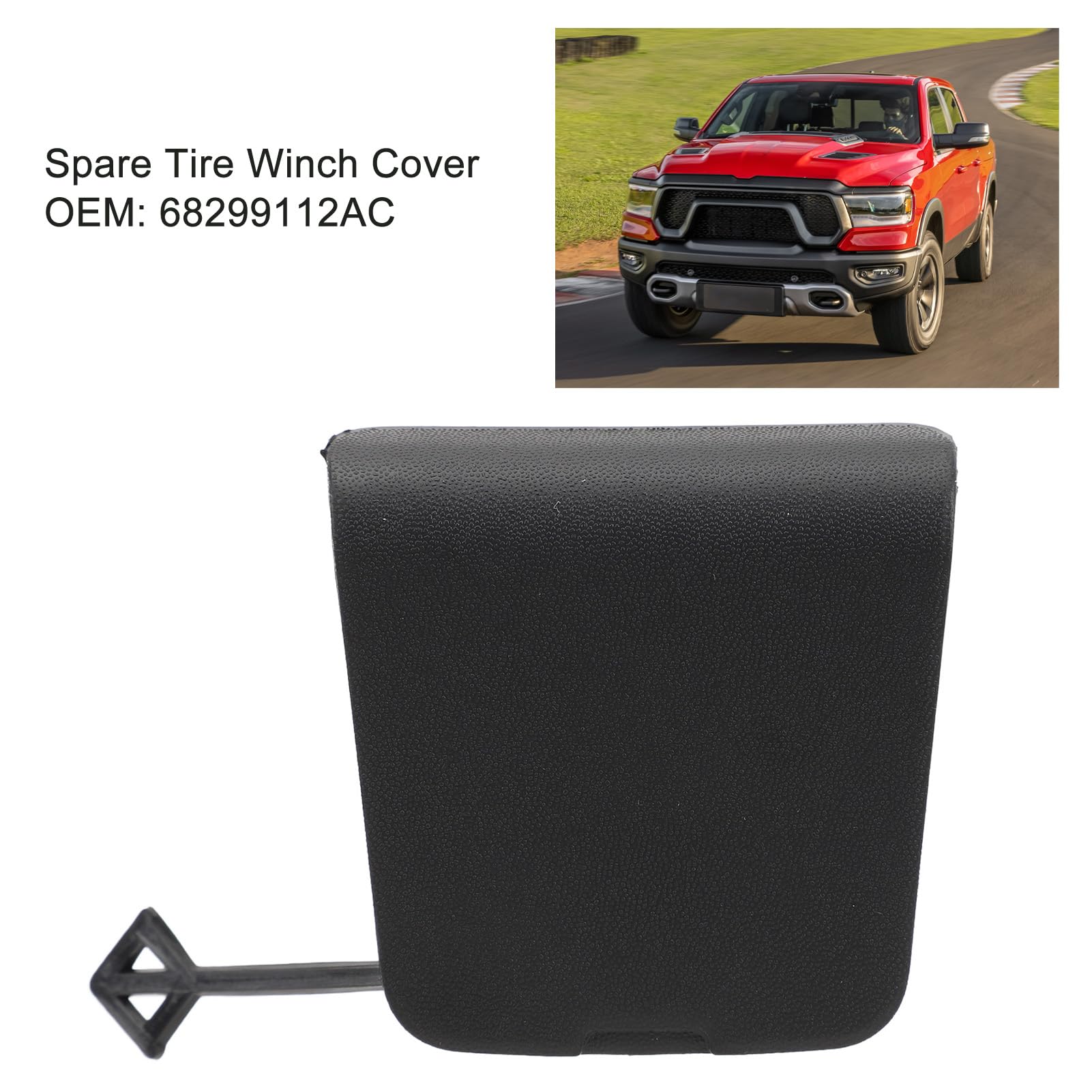 Spare Tire Winch Cover,for 1500 Dt Body Style 2019 to 2024,Plastic Winch Cover,Easy Installation,Protective Accessory for Vehicle'S Spare Tire Winch