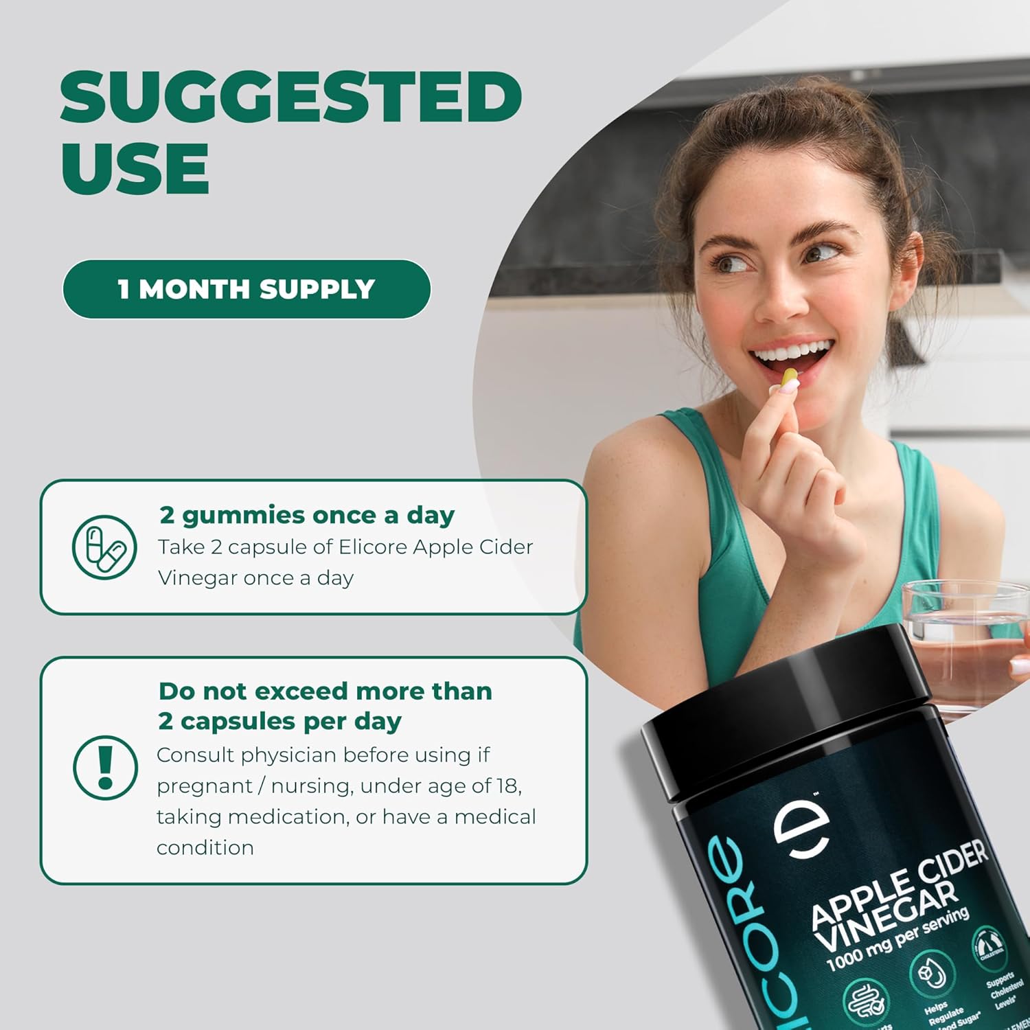 Apple Cider Vinegar Gummies 1000mg – Fermented ACV Gummies for Belly Fat Metabolism* – Weight Management Booster, Digestion, & Heart Support* – with Beetroot and Vitamin B12 – 60 Count - Image 8