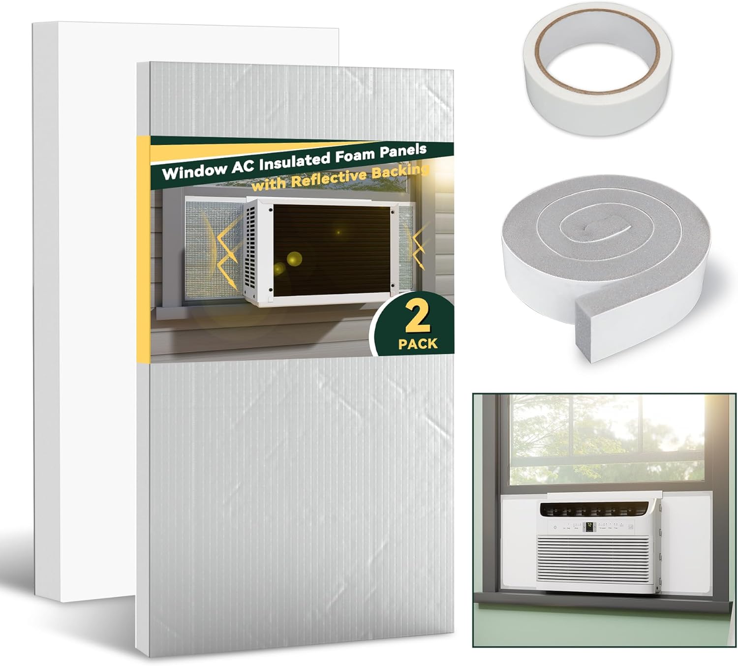 Amazon.com: Flehomo Window Air Conditioner Insulation Foam Panels with ...