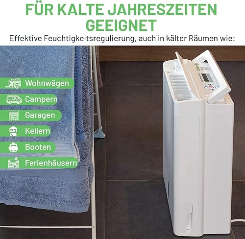Déshumidificateur d’air Meaco DD8L Zambezi - Déshumidificateur à dessication à faible consommation énergétique - empêche la condensation, la moisissure et l'humidité - 91 x 58 x 140 cm - 8