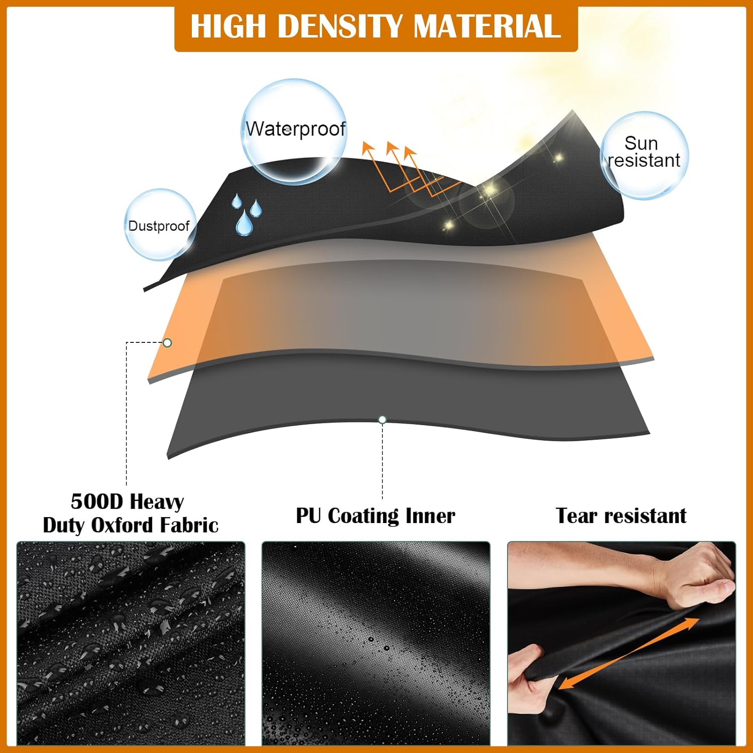 Kingling Patio Furniture Covers Waterproof, Round Patio Table Cover 42 inch Heavy Duty Outdoor Table Cover for Dining & Coffee Table Chair Set, Small Firepit Table All Weather Resistant-42''D x28''H