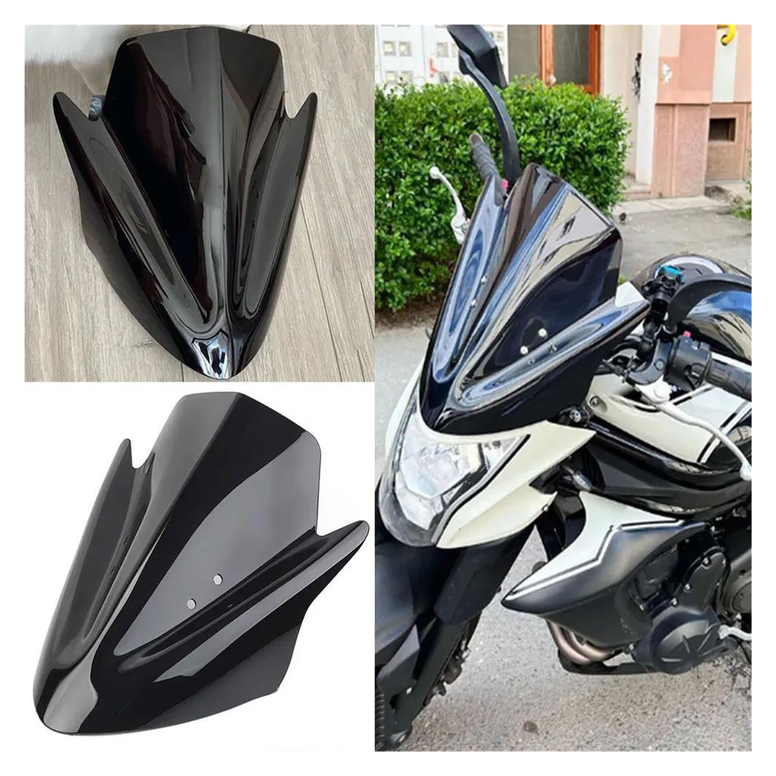 Spojler przedłużający szyba przednia Pasuje do Kawasaki Ninja ER6N ER650 ER 6N ER-6N 2012-2016 deflektory podwójna bańka przednia szyba Deflektor motocykla(2)