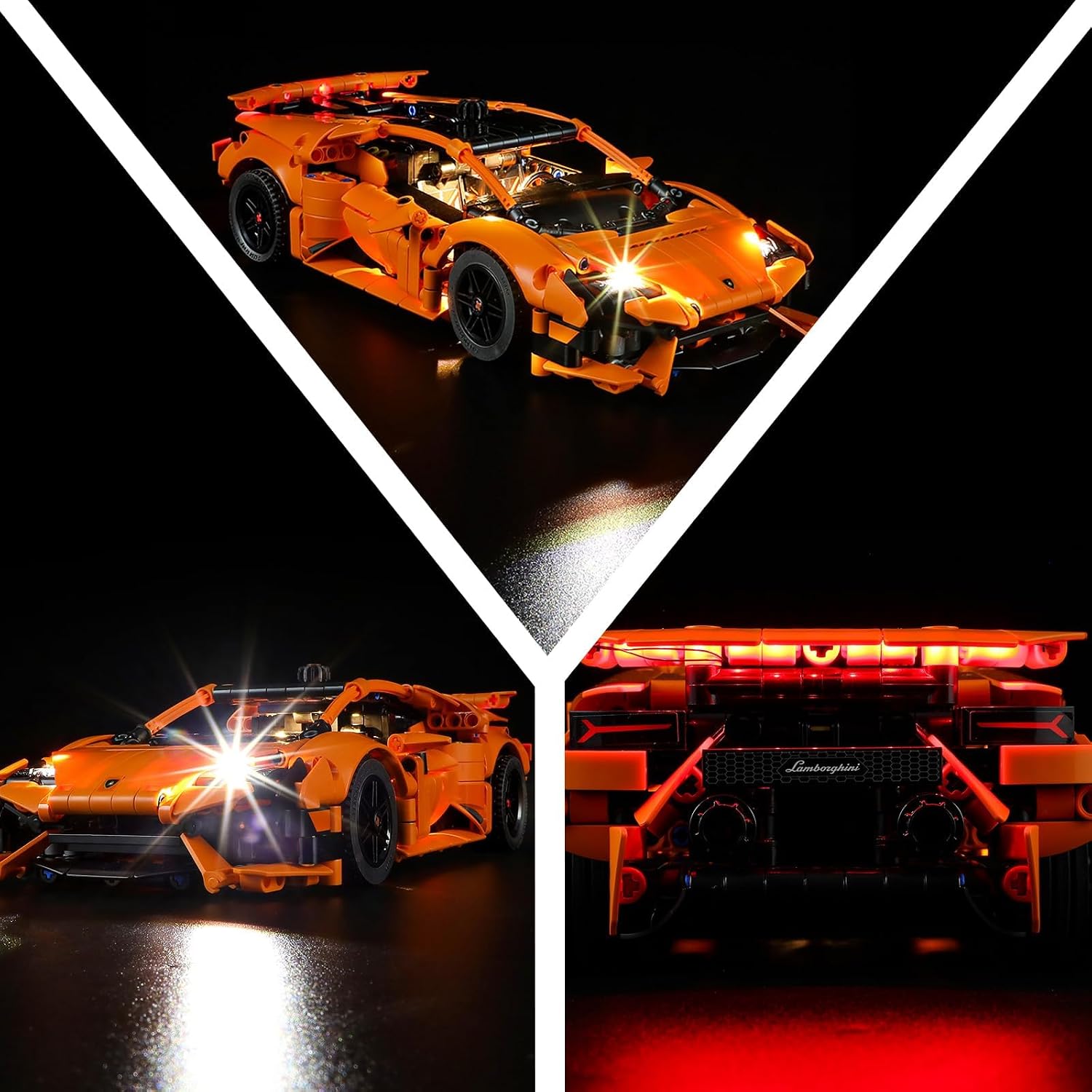 LED Light Kit for Lego 42196 Lamborghini Huracán Tecnica Orange Set,Compatible with Lego 42196 Building Blocks Model(Not Include Blocks Set) image 5