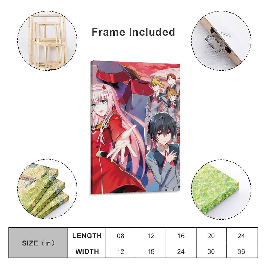 Amazon.co.jp: 絵画 ダリフラ ヒロ ゼロツー ポスター 装飾画