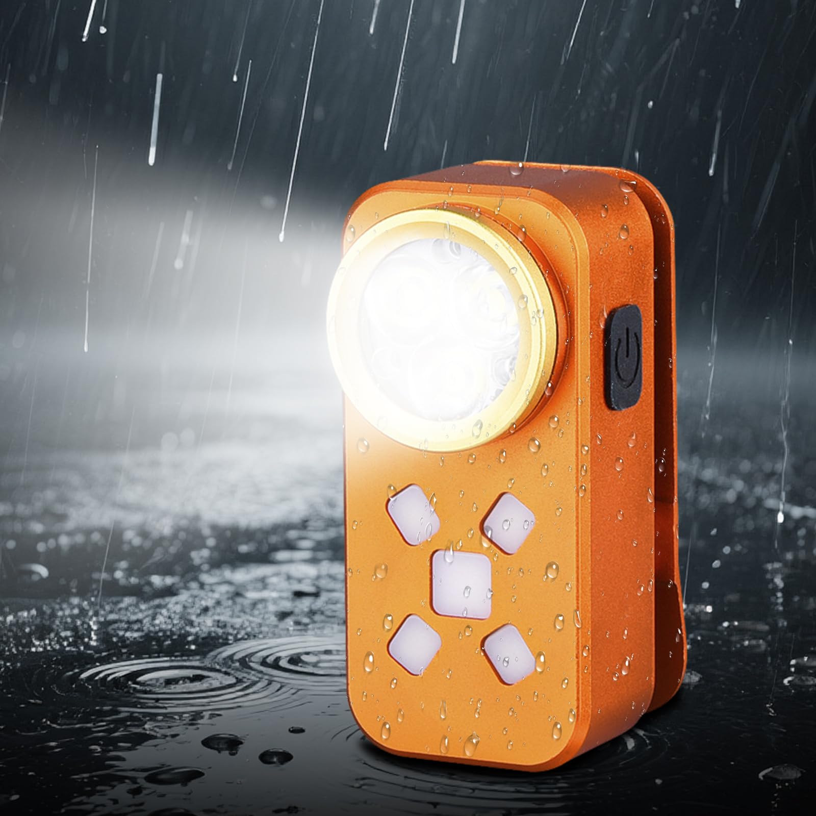 Magnetic EDC Flashlight Type-C Rechargeable Small Clip Flashlights 500-600LM Lumens IPX4 Waterproof for Signaling Cycling Outdoor Emergency (Orange)