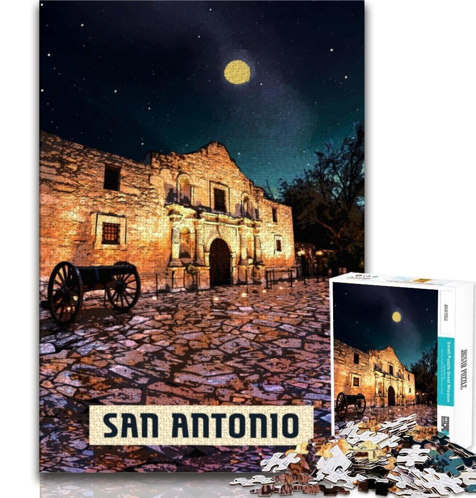 San Antonio Jigsaw Puzzles for Adults 1000 Piece,Help The Brain Exercise Addictive Toys to Cultivate Patience Parent-child Interaction 38x26cm
