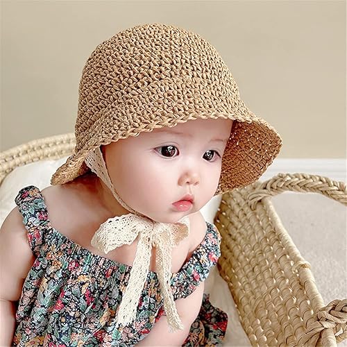 Miniatura 3 de Sombreros de paja para niñas pequeñas y plegables de ala ancha para verano, sombrero de paja para fotografía de bebé, sombreros de paja