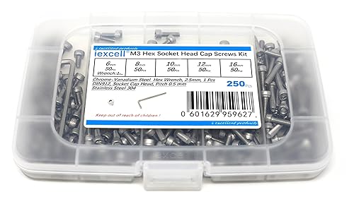 Miniatura 73 de iexcell 25 piezas M4 x 60/65/70/75/3.150 in paso de rosca 0.028 in acero inoxidable 304 cabeza hexagonal Tornillos Tornillos surtido Kit