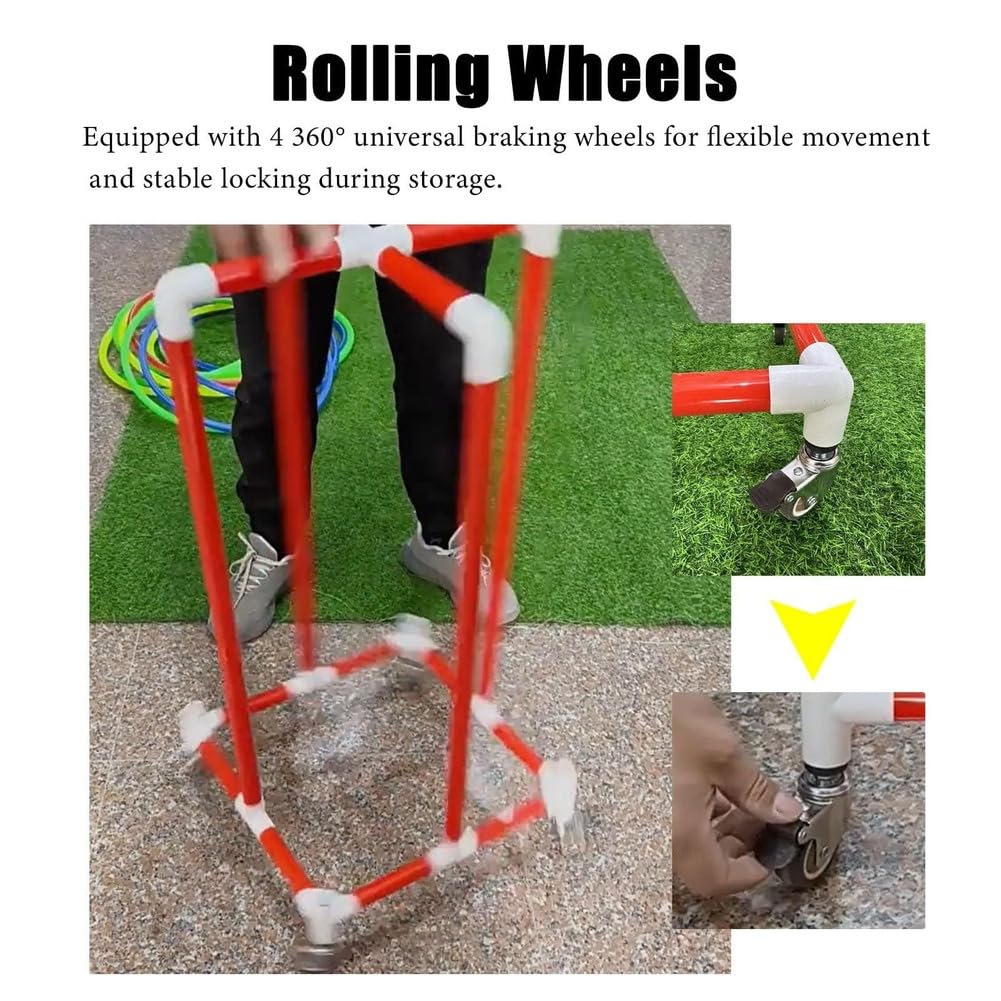 Support Mobile pour Cerceaux De Hula Hoop, Chariot De Rangement en PVC pour Cerceaux De Hula Hoop, Support De Rangement Portable pour Cerceaux De Fitness