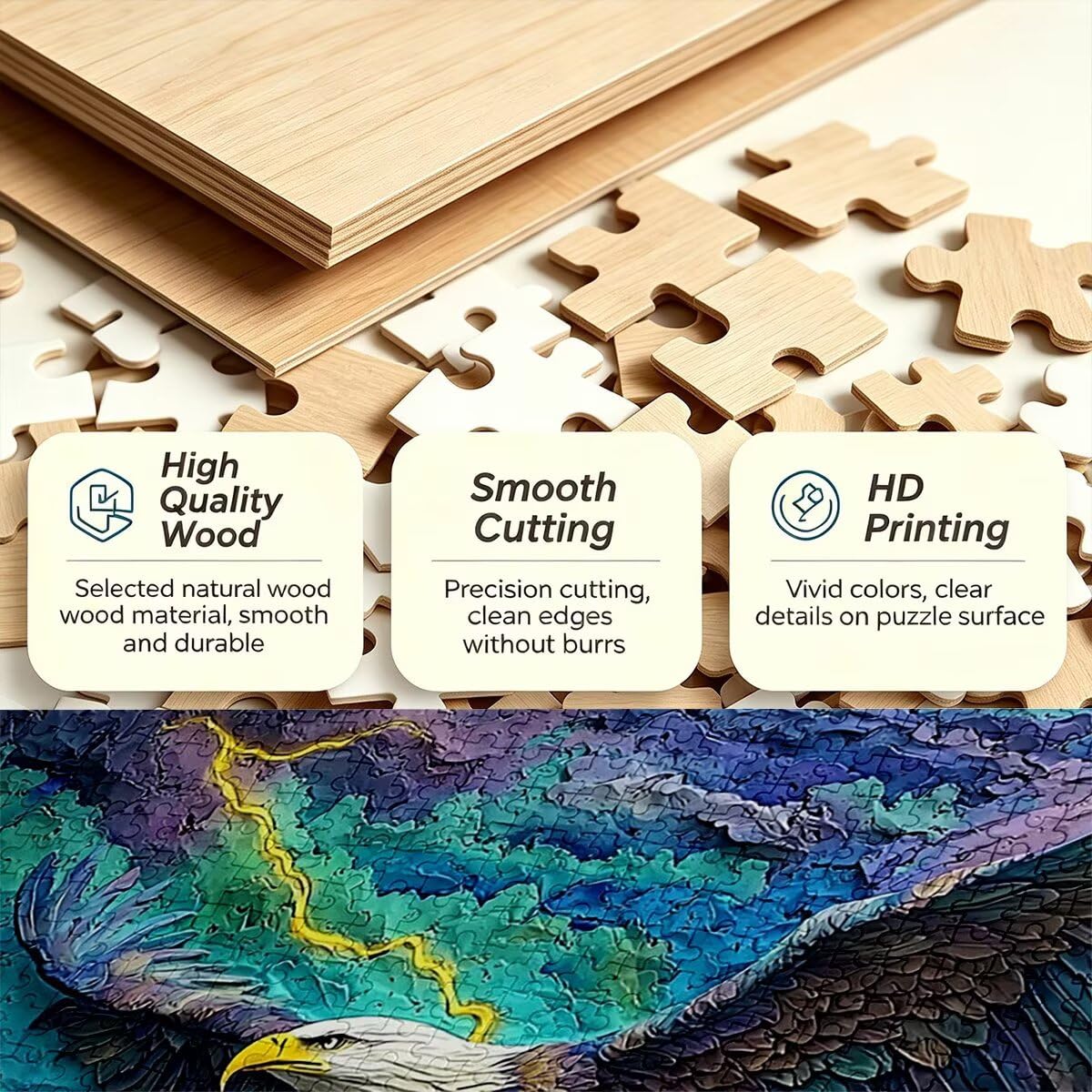 Puzzle 2000 Pezzi, Puzzle Aquila, Legno Pezzi, Regalo Donna Uomo -11665