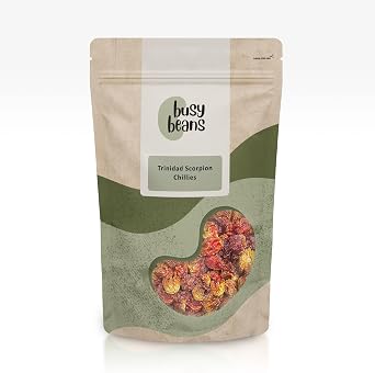 Trinidad Scorpion Chillies Whole 30g | Extremely Hot Dried Peppers | Ideal for Chilli Sauces, Curries & Seasonings | Intense Heat & Fiery Flavour