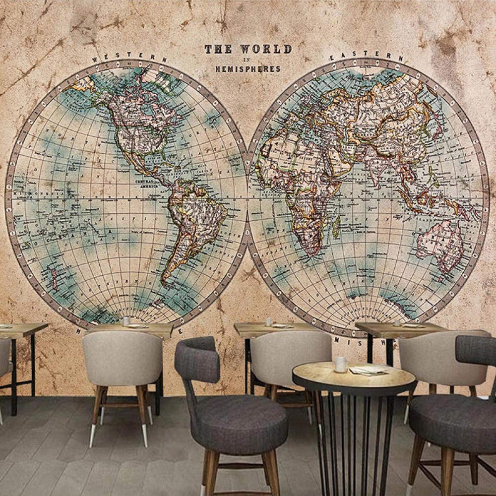 Niestandardowe zdjęcia tapety dekoracja domu retro nostalgiczna mapa świata obraz ścienny salon gabinet sypialnia mural papel De Parede 200 cm (szer.) × 140 cm (wys.)