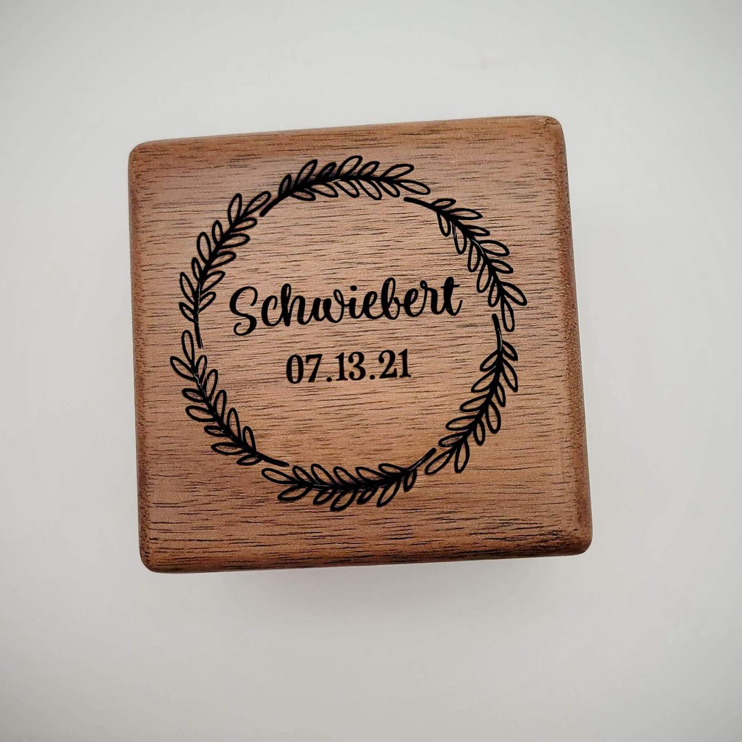 Personalized Engraved Walnut Wooden Ring Box | Proposal Ring Box | Wedding Ring Holder | Ring Bearer | Anniversary Band Box