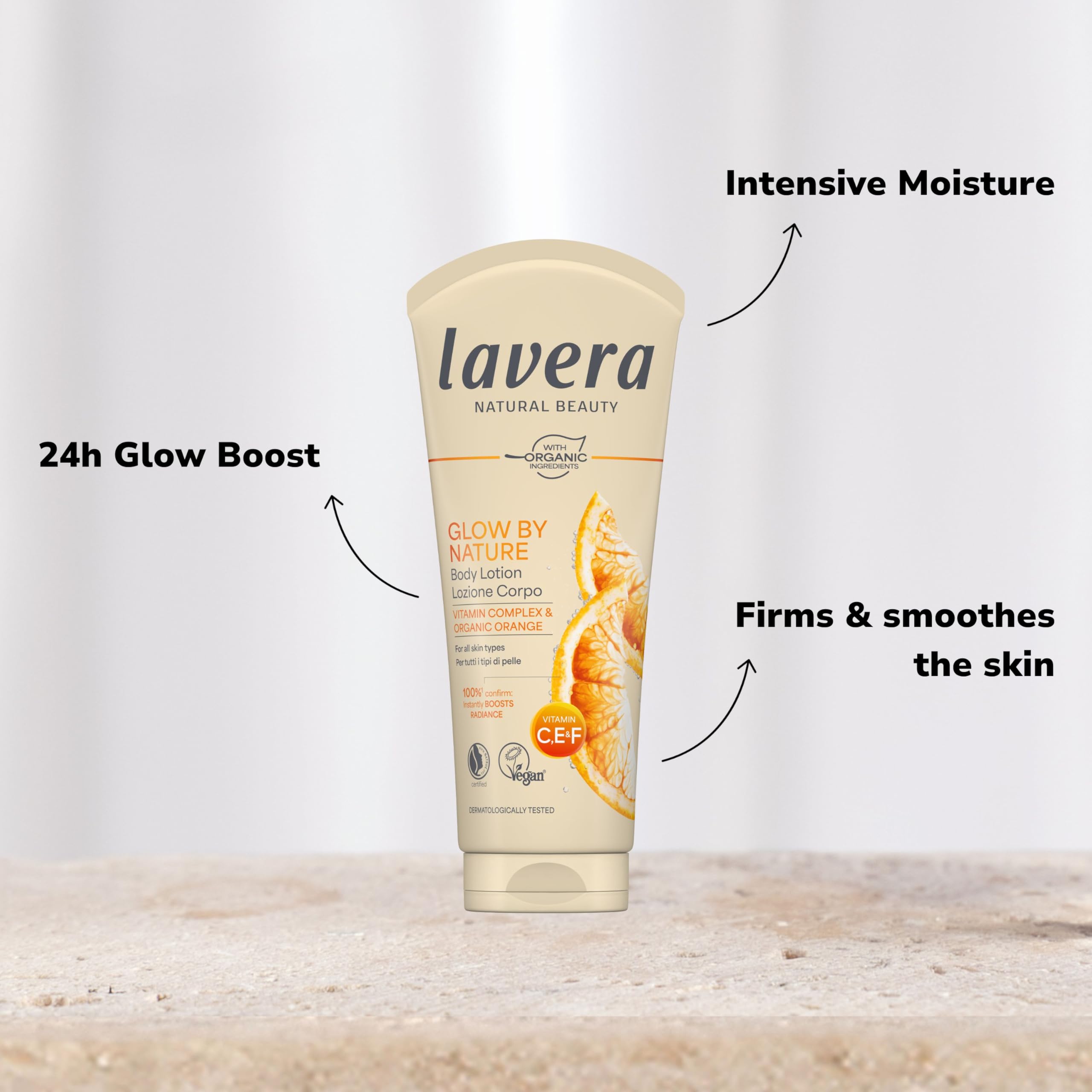 lavera Glow by Nature Body Lotion, 24-hour glow boost, intensive moisture, firms and smoothes the skin, vegan - Image 3