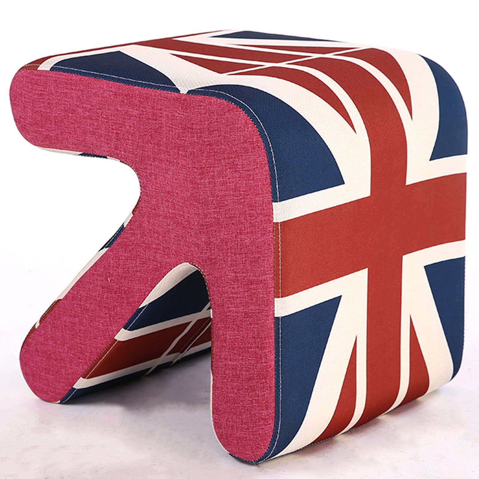 Repose-Pieds créatif empilable bleu blanc rouge 40cm avec housse amovible lavable
