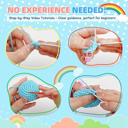 Miniatura 3 de yes.Sister! Kit de ganchillo de bricolaje para principiantes  Juego de pato amarillo y azul  Hilo de algodón  Tutorial en video e instrucciones