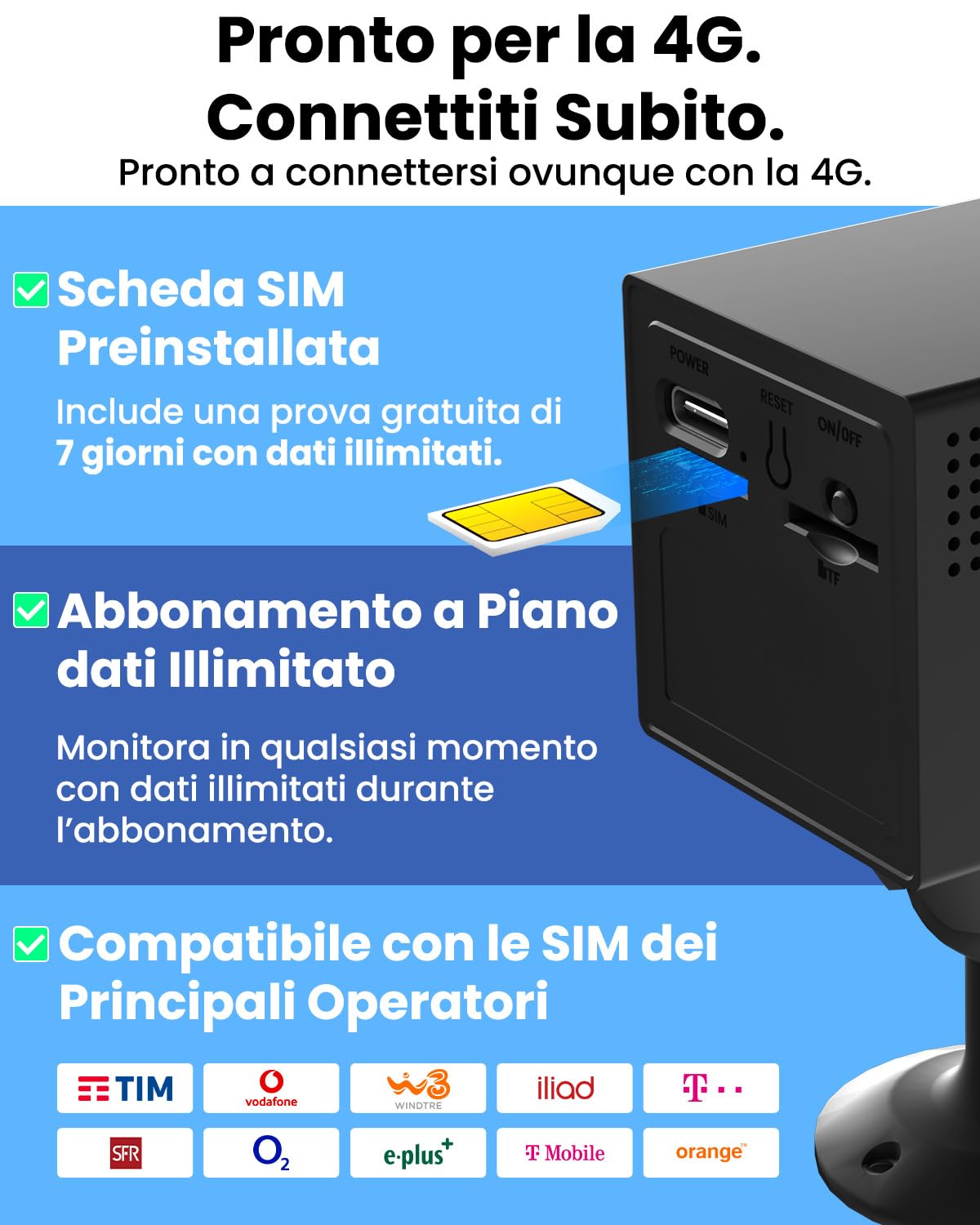 Bextgoo 4G LTE Telecamera con SIM senza WiFi, 4K Mini Videocamera 4G | Batteria 5200mAh, Visione 160°, Visione Notturna, Rilevamento Radar AI & Allarme, per Auto, Parcheggio, Campeggio, Viaggio
