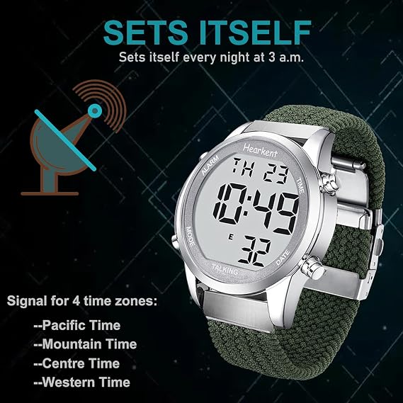 Hearkent Atomic Talking Clock & Atomic Digital Talking Watch