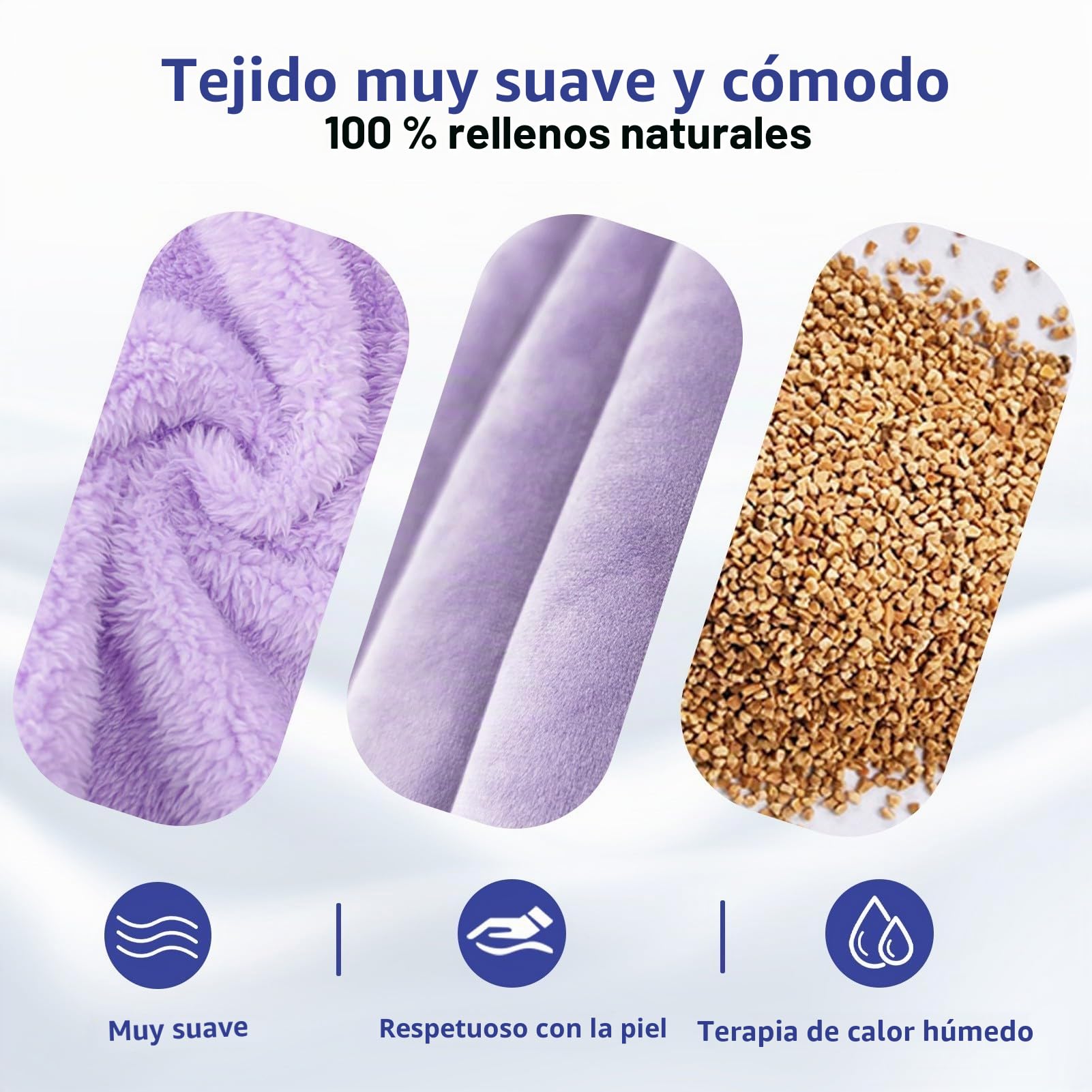 NEWGO Manoplas Calentables para Manos, Calientamanos Calentables por Microondas, Fáciles de Usar, Guantes de Terapia de Calor Húmedo para la Rigidez de las Manos- Morado-1Par