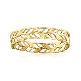 Italian 14kt Yellow Gold Openwork Leaf Ring
