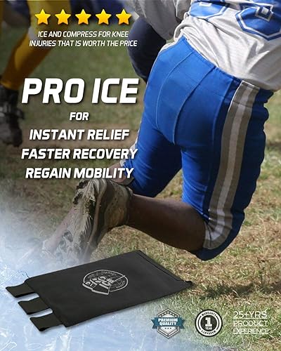 Miniatura 6 de Cold Wrap para rodilla izquierda y derecha, ideal para esguinces de rodilla, hinchazón y artritis - Inserto de bolsa de hielo incluido