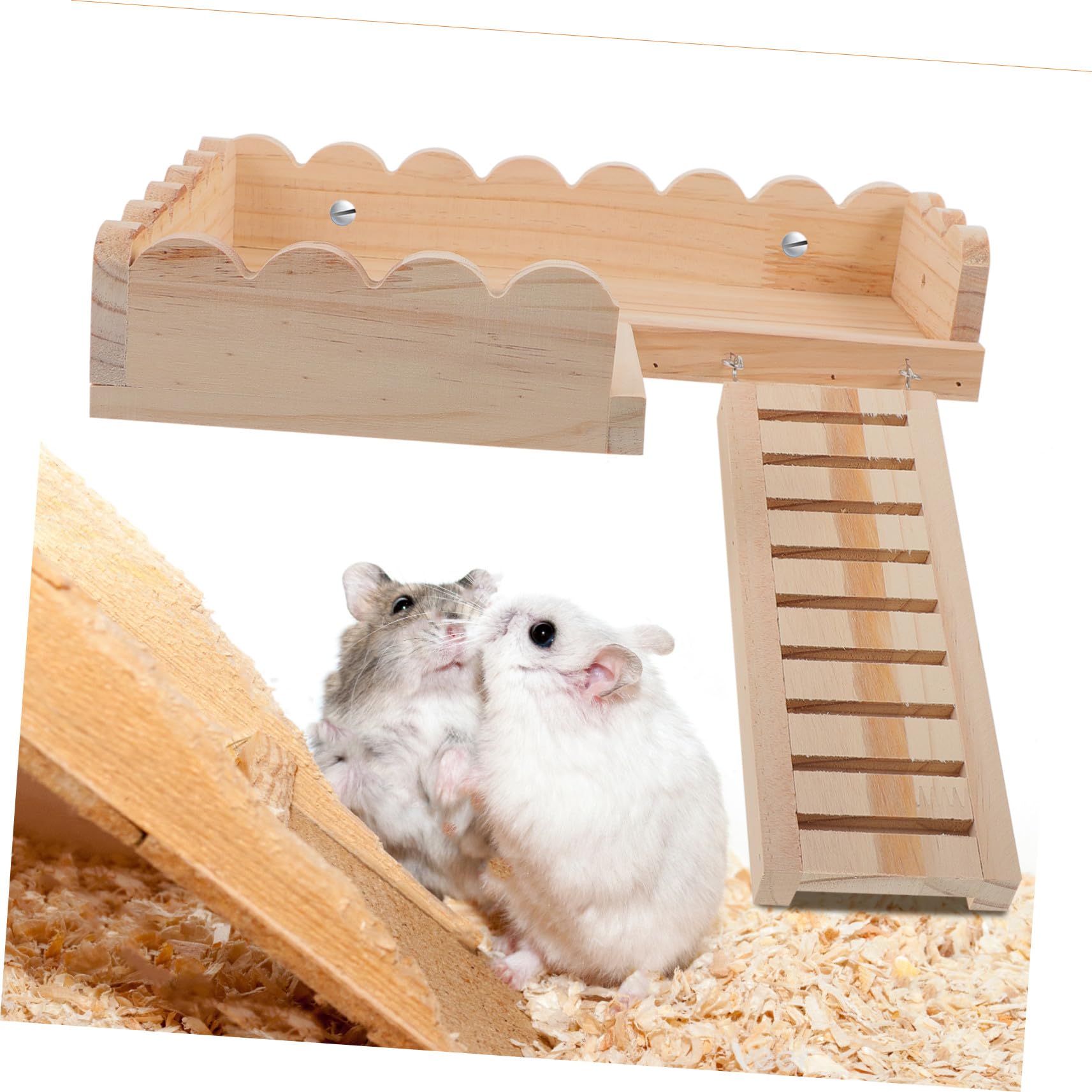 NOLITOY Piattaforma in Legno per Criceti, Vassoio Base Gabbia Khaki | Set 1 Pezzo, per Ratto e Criceto, Facile Installazione e Conservazione, Accessorio Habitat Decor