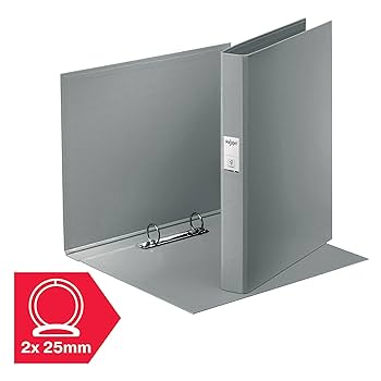 Leitz Esselte Ring Binder, 190 Sheet Capacity, 42mm Spine, 2 Ring A4 Folder, Hard Cover File, Home/Office Use, Embossed Pattern, Colour'Breeze Range, Green, 626498