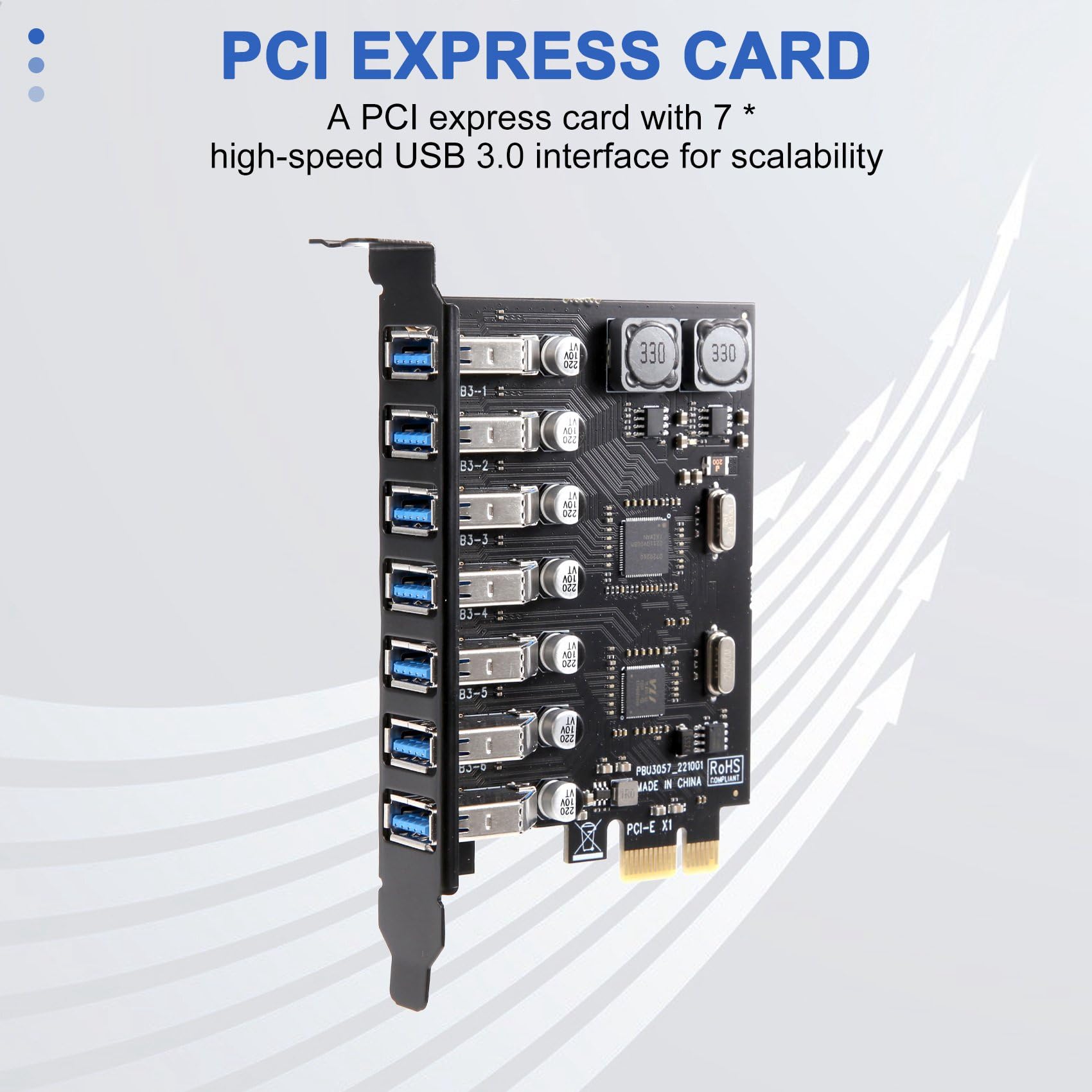 Carte D'extension D'adaptateur de Concentrateur PCI-E USB 3.0 4 Ports
