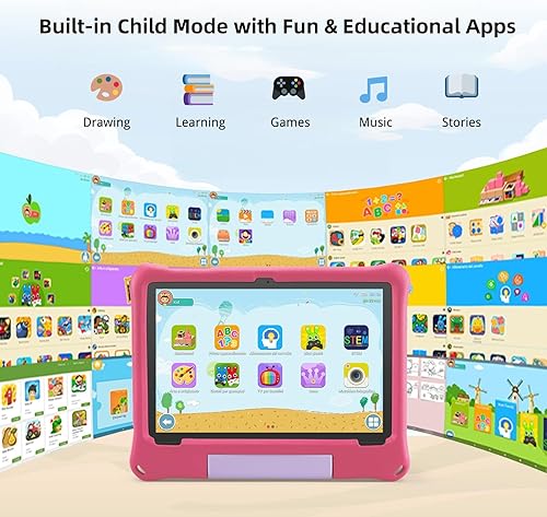 Miniatura 4 de Tablet para niños de 10 pulgadas, Android 15 Tablets para niños de 3 a 12 años, control parental, aplicaciones para niños precargadas, Octa-Core,