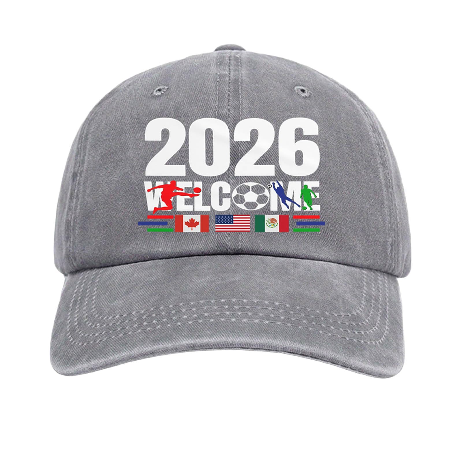 Unisex World Cup Baseball Caps Adjustable Sports Fan Hat with Embroidered Logo Outdoor Sun Protection Visor Lightweight Breathable Summer Accessory for Football Fans World Cup 2026