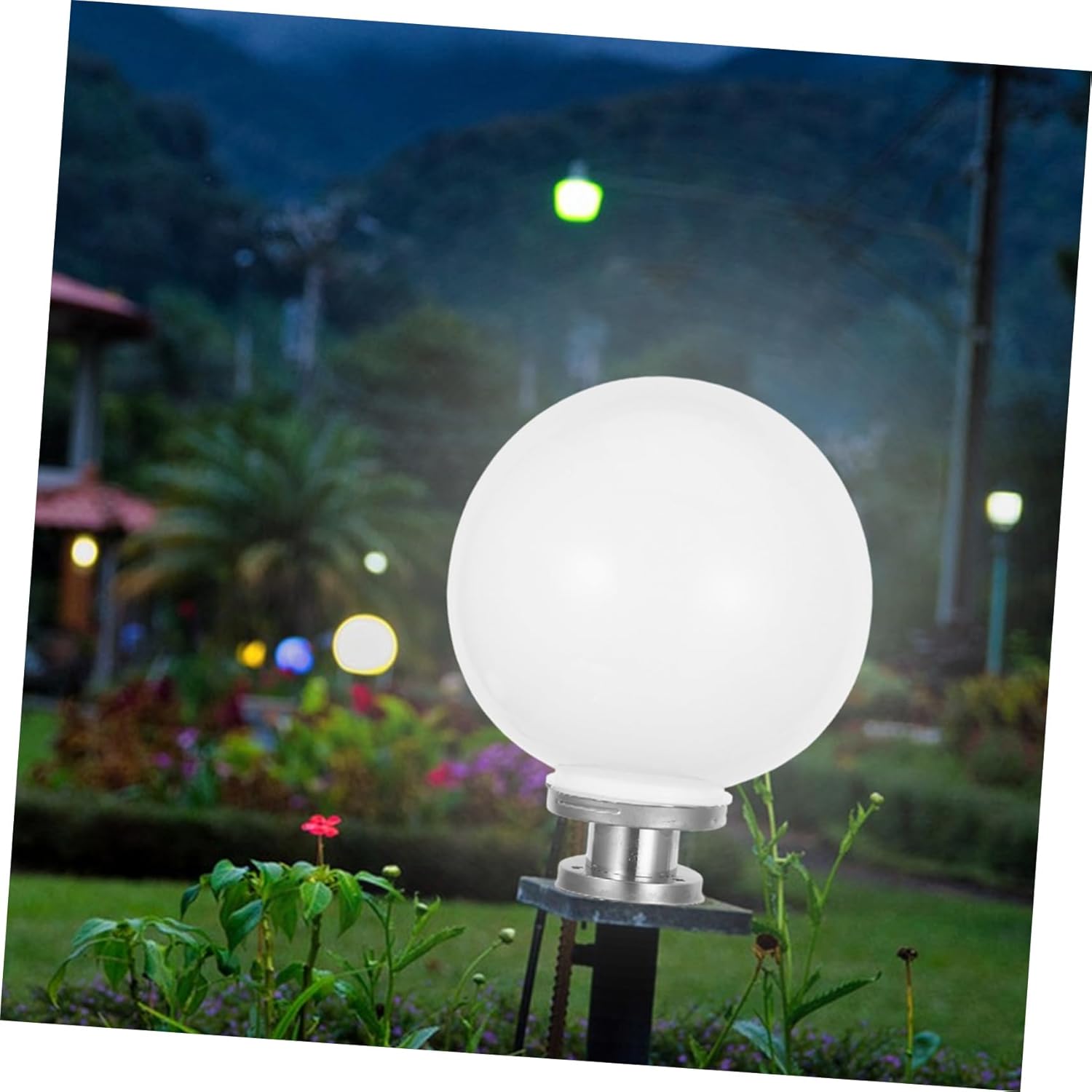 1Set Outdoor Globe Lamp Shade Durable Acrylic Light Fixture for Garden Patio and Courtyard Round Design for Use and Comfortable Illumination