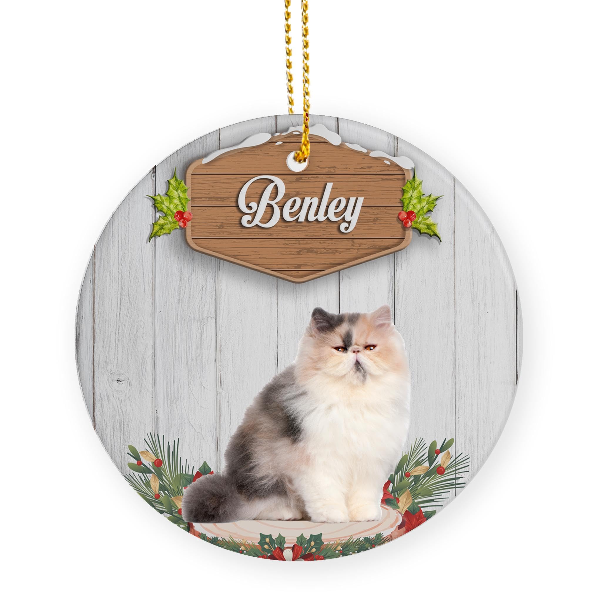 Cerámica Decoraciones Colgantes De Navidad Gato Personalizado Adorno Árbol Navidad Personalizado Redondo Decoraciones De Árbol De Navidad Personalizadas Decoraciones Navideñas Personalizadas