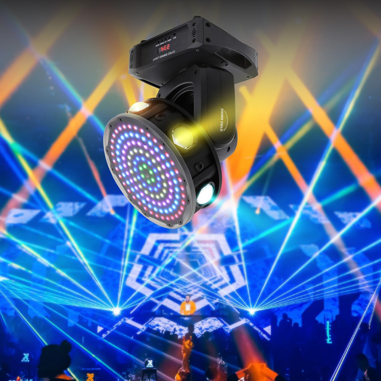 Moving Head Led, 150W Bühnenlicht mit 6 * 15W LED Beads und Mehrere Steuermodi, Einstellbare DJ Licht RGBW für Weihnachten Hochzeit Disco Party Bar Lichteffekte Lichttechnik & Zubehör
