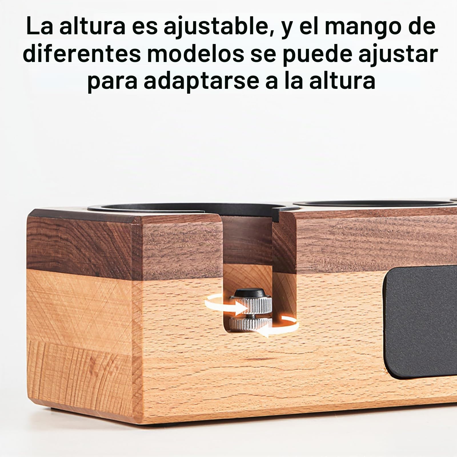Joyeee Estación de Apisonamiento de Espresso 58mm 54mm 51mm, Soporte de Portafiltro de Madera Equipo de Café Espresso, Accesorios de Máquina de Espresso, Herramientas de Barista, Ajustable (Accesorios