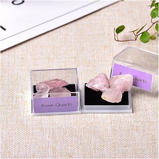 Xn216 1box Natural Crystal Mineral Amostra Cry Crystal Quartz Ornament Healing Home Decor Decoração Ensinar presentes para crianças Natural (Color : Rose Quartz, Size : 40x35x20mm)