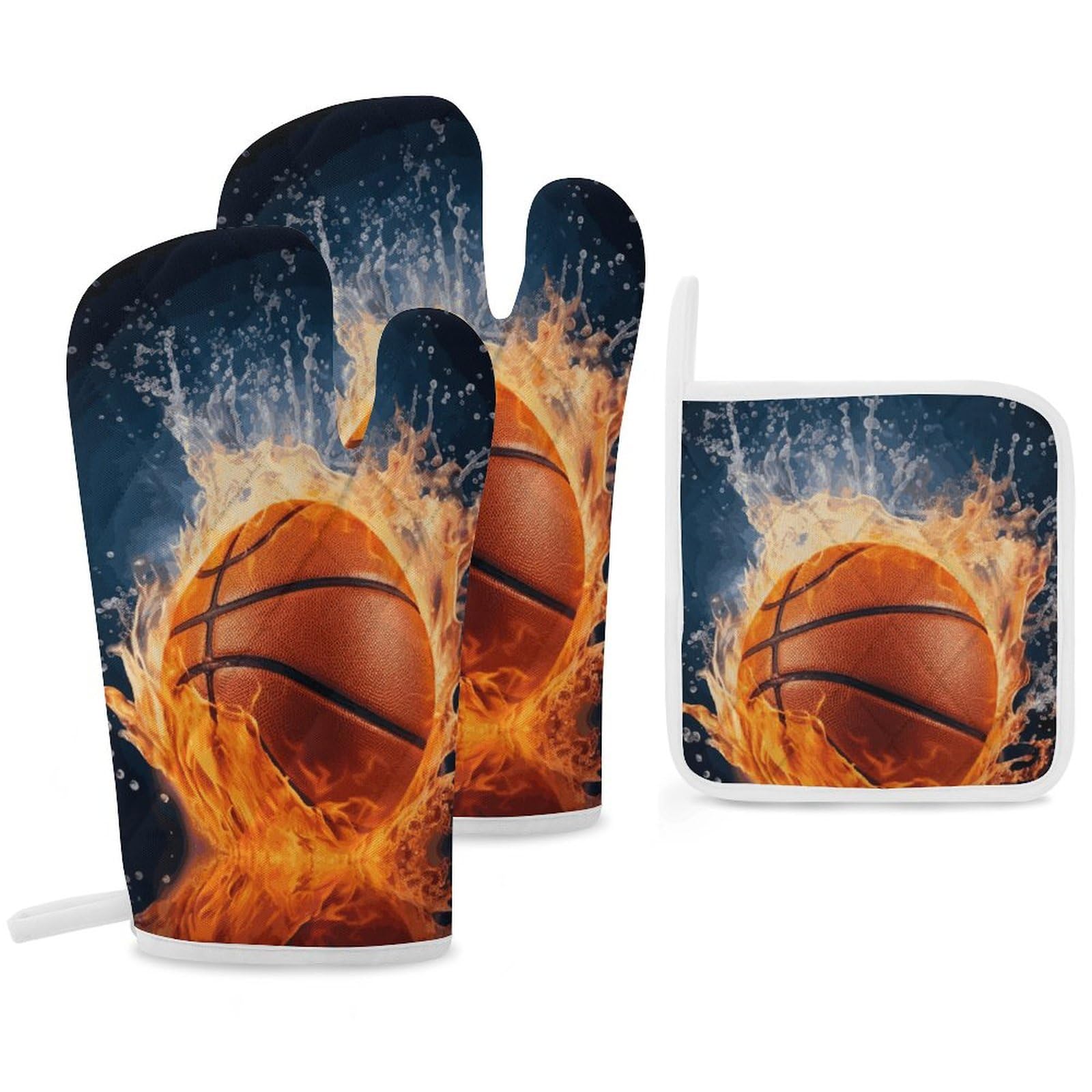 Gants de cuisine basketball on Fire pour cuisiner et recevoir avec style