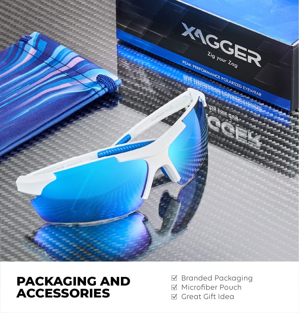 Xagger Polarized Sports Sunglasses for Men Women Wrap Around UV400 Running Baseball Softball Cycling Driving Glasses - Image 5