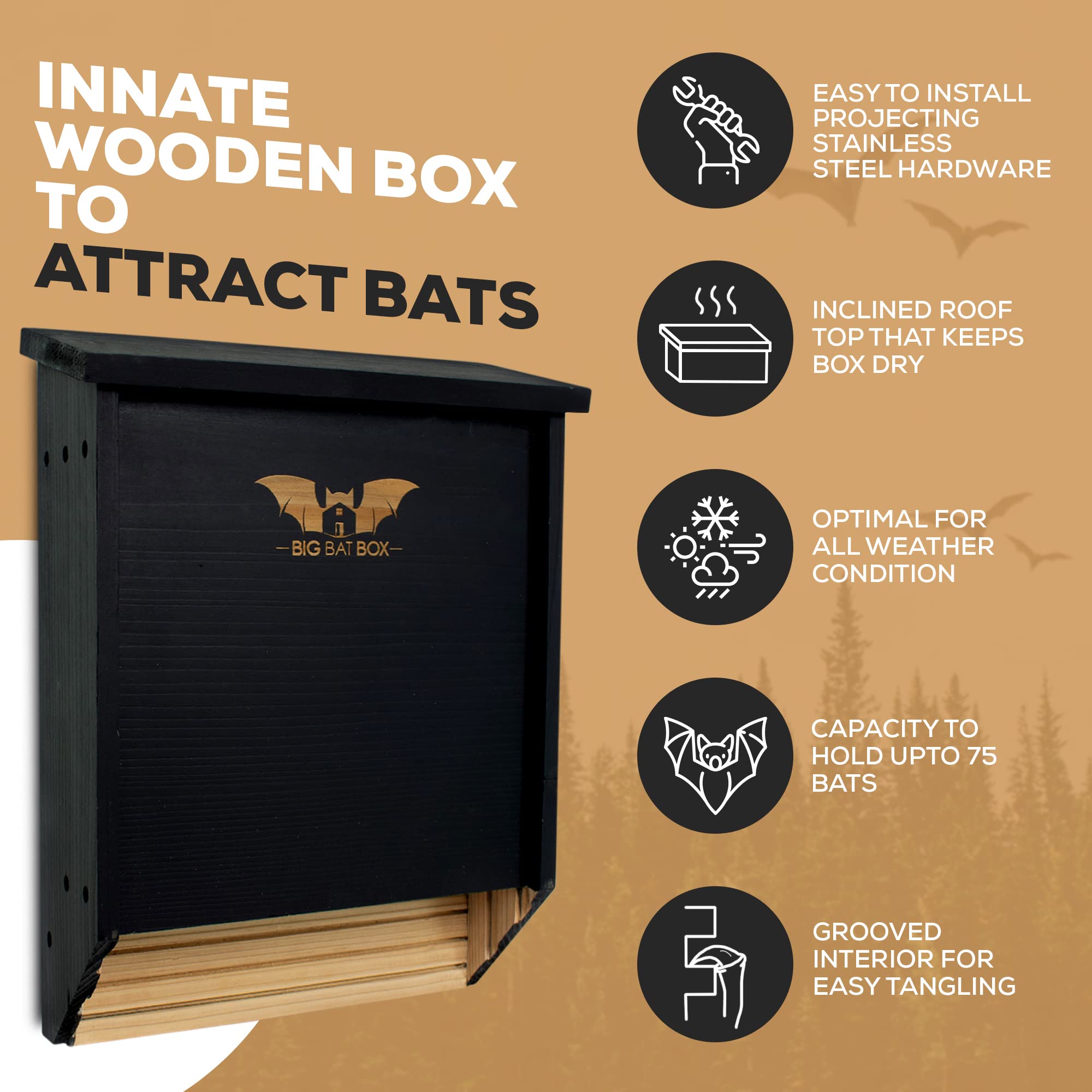 BIGBATBOX Bat Houses for outdoors With our proven Bat Box design